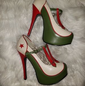 Military style bordello stiletto heels